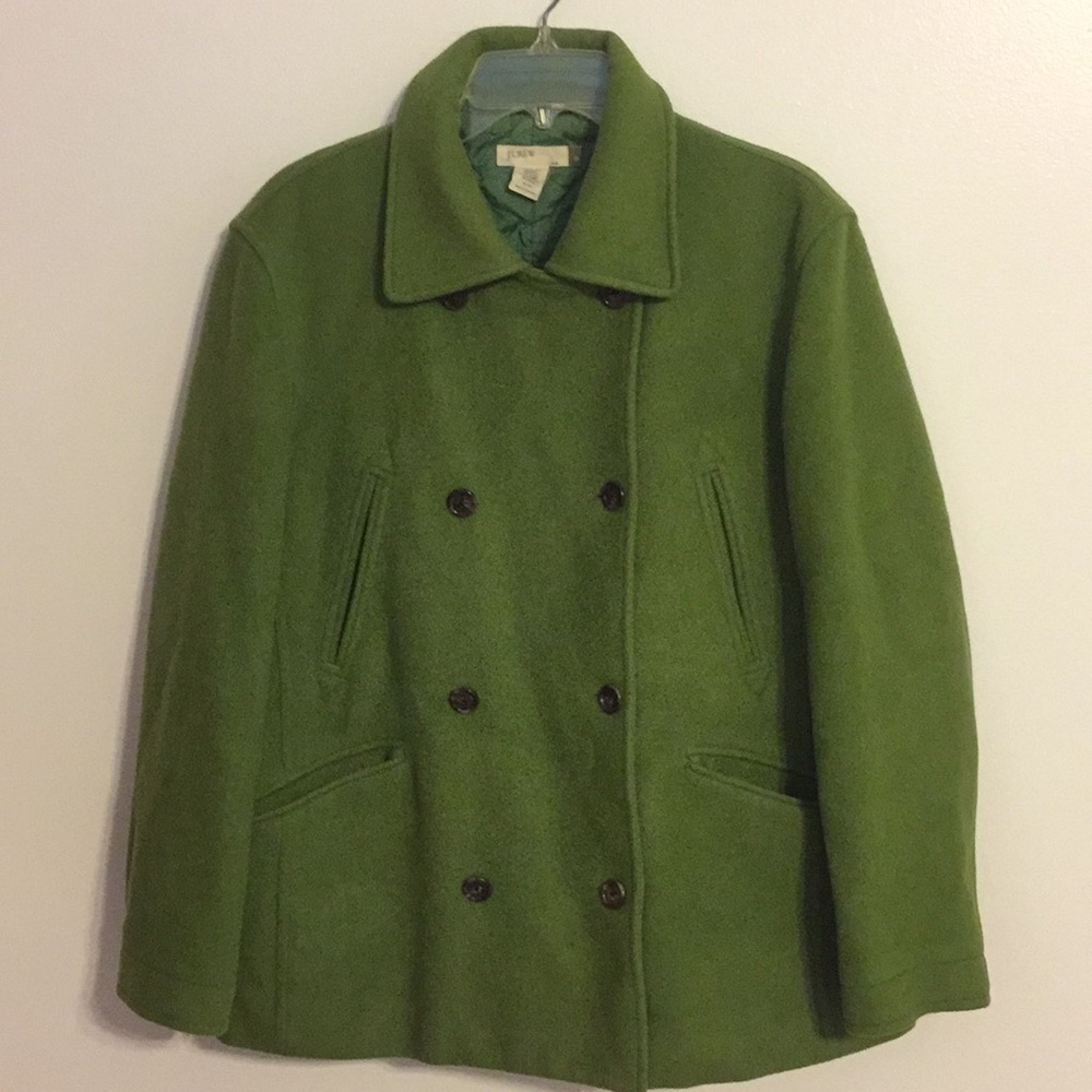 J. Crew Green Pea Coat